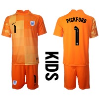 England Jordan Pickford #1 Torwart Auswärts Trikotsatz Kinder WM 2022 Kurzarm (+ Kurze Hosen)